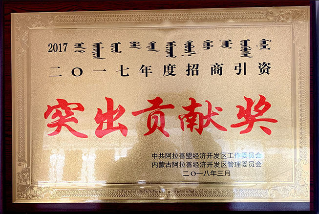 2017年度招商引資突出貢獻(xiàn)獎