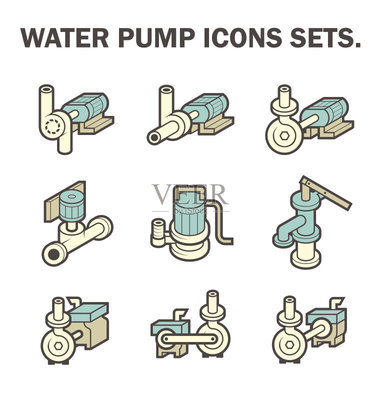 水泵,矢量,无人,蓝色,绘画插图